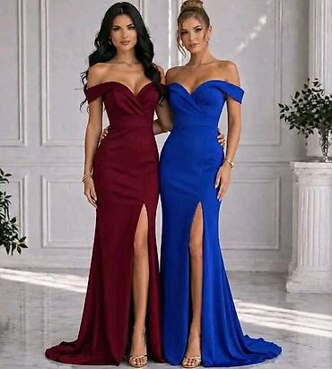 coma haljine: Elegantna duga svečana haljina sa spuštenim ramenima. - Model: duga — 2