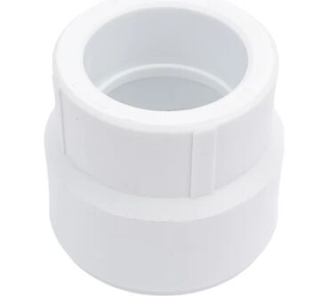 hamam ucun radiator: PVC boru reduksiyonu (adapter) - Material: Ağ rəngli PVC plastik -