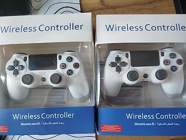 PlayStation 4 Slim (ağ rəng) + 2 ədəd simsiz dualshock tipli idarəetmə lalafo.az -da — 2 PlayStation 4 Slim (ağ rəng) + 2 ədəd simsiz dualshock tipli idarəetmə — 2