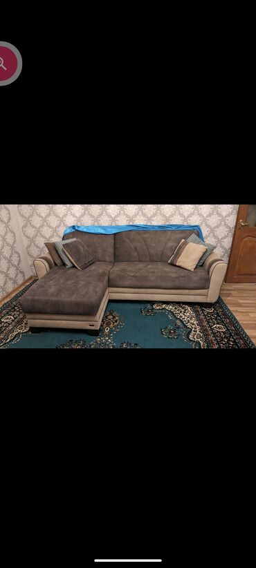islenmis divan: Угловой диван, Б/у, Раскладной, С подъемным механизмом, Набук