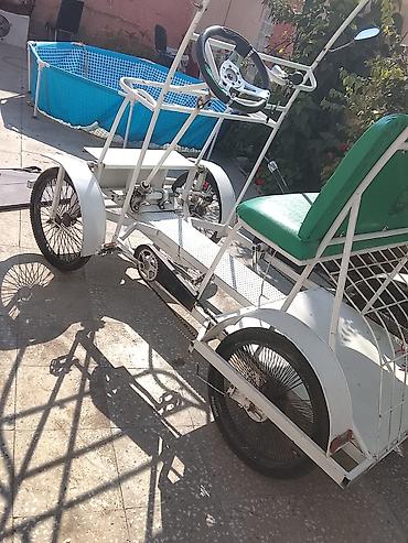 3 tekerli velosiped: BARTER MUMKUNDUR Dörd təkərli pedallı velomobil – ailəvi gəzintilər — 1
