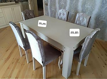 gence stol: Qonaq otağı üçün, Yeni, Açılmayan, Dördbucaq masa, 6 stul — 8