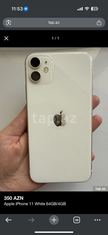 bakcell internet 1 azn: IPhone 11, 64 GB, Ağ