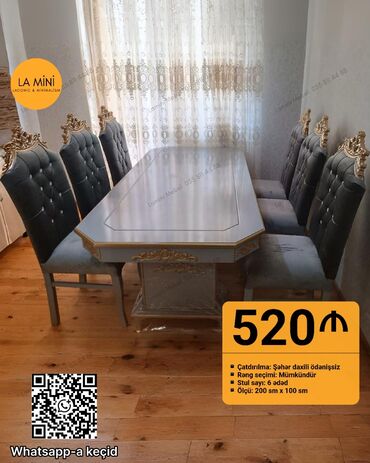 продаю айфон 6: Qonaq otağı üçün, Yeni, Açılmayan, Dördbucaq masa, 6 stul