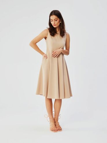 mokra likra haljina: M (EU 38), color - Beige, Cocktail, Other sleeves