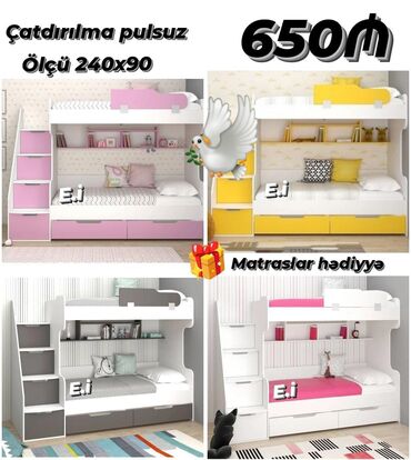 tek adamliq kravat: Oğlan və qız üçün, Yeni, Çarpayı