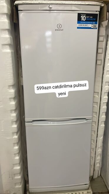 Soyuducular: Yeni 2 qapılı Indesit Soyuducu Satılır, rəng - Ağ