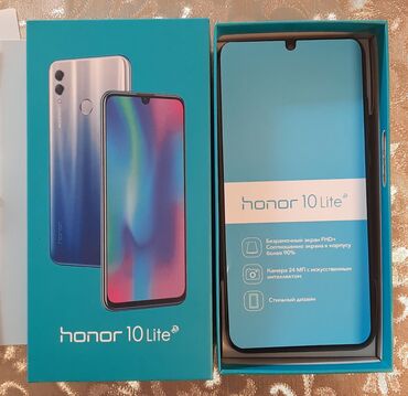 telefon honor 10: Honor 10 Lite, 64 GB, rəng - Qara, Sensor, Barmaq izi, İki sim kartlı