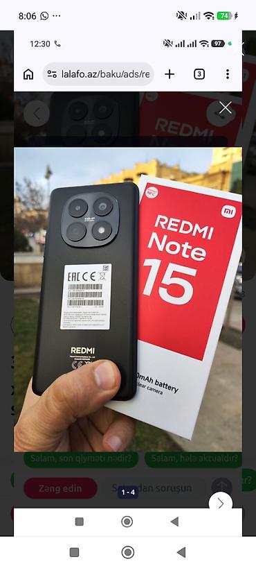 Mobil telefonlar: Redmi 128 GB, rəng - Qara, Zəmanət — 2