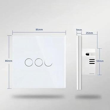 Prekidači: DUPLI PREKIDAČ NA DODIR TOUCH PREKIDAČ ZIDNI PREKIDAČ CRNI | *U — 12