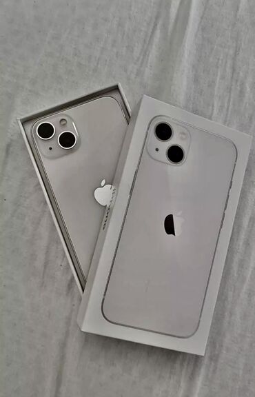 Apple iPhone: IPhone 13, Б/у, 128 ГБ, Белый, Защитное стекло, Чехол, Кабель, 94 %