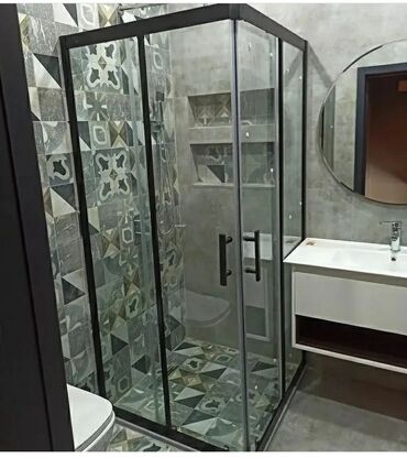 Duş kabinaları, arakəsmələr: Yeni Üstü açıq kabina, Künc üçün, Pulsuz çatdırılma — 2