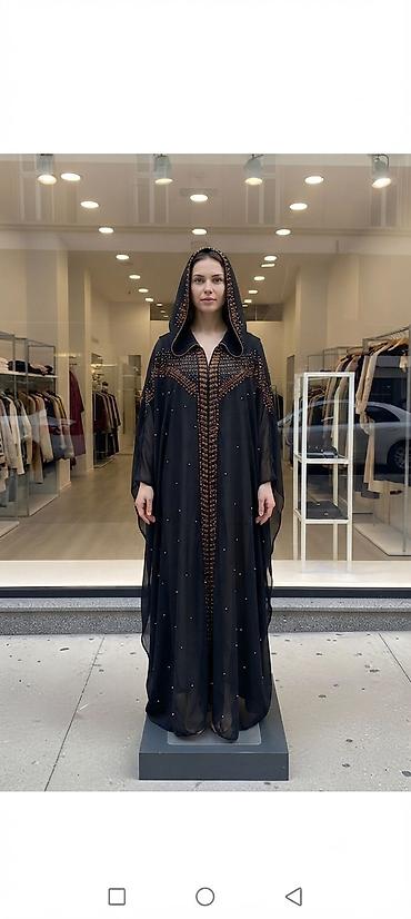 qara ayaqqabılar: Qara kapüşonlu abaya - Rəng: dərin qara - Dizayn: Ön hissə boyunca və — 1