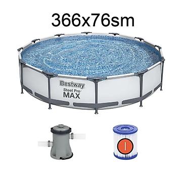 baseyn bakida: Peşəkar Bestway 56416 Steel Pro MAX Hovuz Dəsti (366x76 sm) – Rəqəmsal — 1