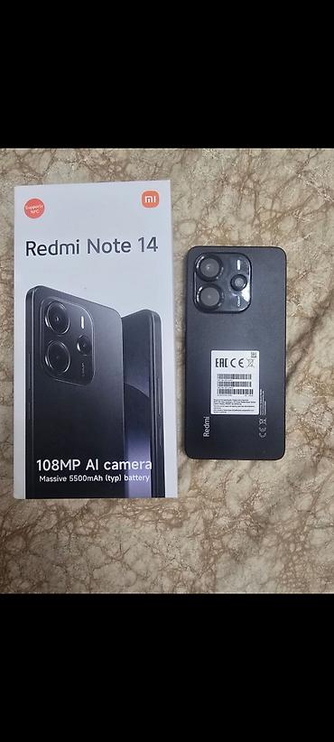 redmi 14: Redmi Note 14, 256 GB, rəng - Qara, Barmaq izi — 1