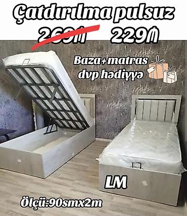 Yüksələn mexanizmalı tək nəfərlik çarpayı dəsti - Komplekt: baza +
