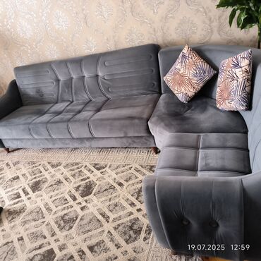 Divanlar: Künc divan, İşlənmiş, Açılan, Bazalı, Vеlur parça, Çatdırılma yoxdur — 3