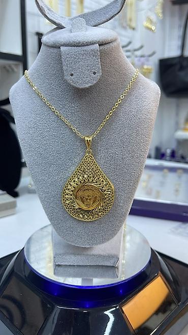 Kulonlar: Qaralmayan bjuteriya – iri damla formalı asqı - Material: sarı qızıl — 1