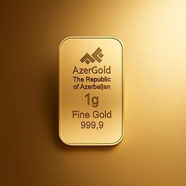 kulcə: Məhsul: AzerGold qızıl külçə - Çəki: 1 qram Bağlı qtuda. Qr kodlu - — 1