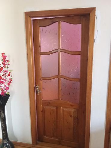 Qapılar və aksessuarlar: 3 əded Taxta çərçivəli şüşəli interyer qapısı - Material: təbii ağac — 2