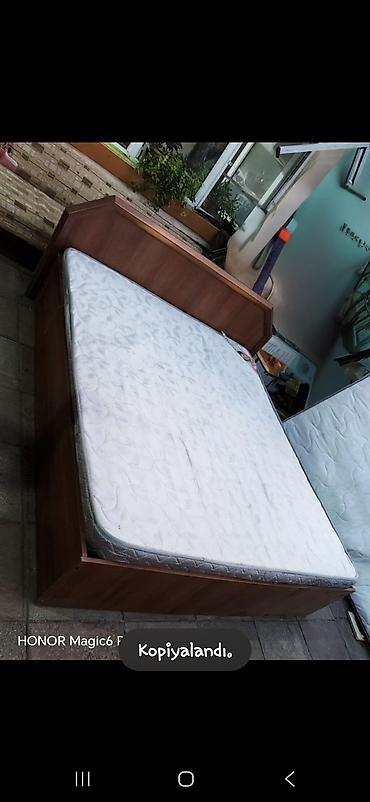 2 neferlik carpayilar: İkili taxt - Ölçü: 2.00 x 1.60 m - Korpus: taxta/laminat gövdə — 2