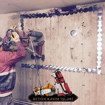plastik qapllar: Beton kəsmə - Beton deşmə xidməti Beton kubik kərpicdən qapı — 8