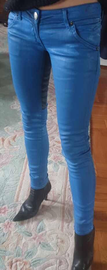 Farmerke: Replay skinny jeans waxed, voskirane farmerke, original. Plava boja — 5