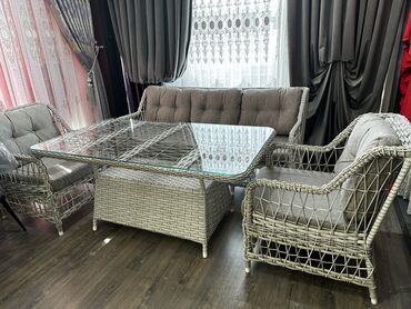 Садовые комплекты диванов и кресел: Новый, Журнальный стол, 2 кресла, Диван, Плетеный, Турция