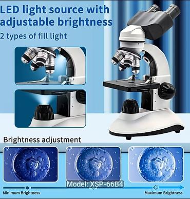 Медтовары: Mokroskop Ikiqat led ishiqlari İkiokulyarlı Bioloji Mikroskop Linza — 5