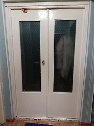 berber mirror second hand: Межкомнатная дверь, Б/у, Со стеклом, Двухстворчатая, Деревянная, Распашная, цвет - Бежевый — 1