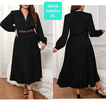 svilene spavacice: XL (EU 42), color - Black, Evening, Long sleeves