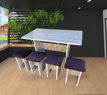 двухъярусная кровать со столом: Комплект стол и стулья Кухонный, Новый