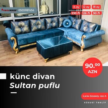Divanlar: Künc divan, Yeni, Açılan, Bazalı, Parça, Şəhərdaxili pulsuz çatdırılma — 3