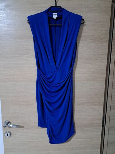 haljina broj iz italije deblji pamuk trikotaza: M (EU 38), bоја - Tamnoplava, Večernji, maturski, Na bretele