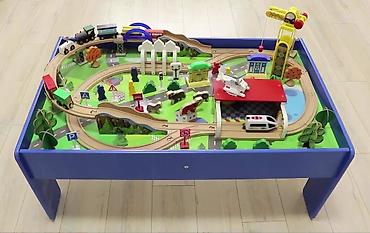 Игрушки: В наличии !!! Деревянная железная дорога со столом База Игрушек на 118 — 3