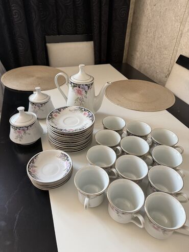 Çay dəstləri və servizlər: Çay dəsti, rəng - Ağ, Farfor, 10 nəfərlik, Rusiya — 1