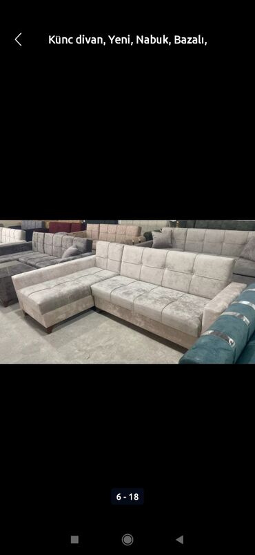 Sifarişlə divanlar: Künc divan, Qonaq otağı üçün, Parça, Bazasız, Açılmayan — 9