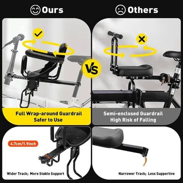 Dodaci za bicikl: Dečije sedište za bicikl – prednji nosač - Namenjeno za uzrast od 8 — 10