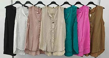 Bluze: Ženska bezrukavna bluza od lana - Materijal: 100% lan (prozračan — 9