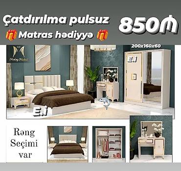 kredit mebeller: Yataq otağı mebel dəsti Tərkibi: - 160x200 sm ölçülü çarpayı — 1