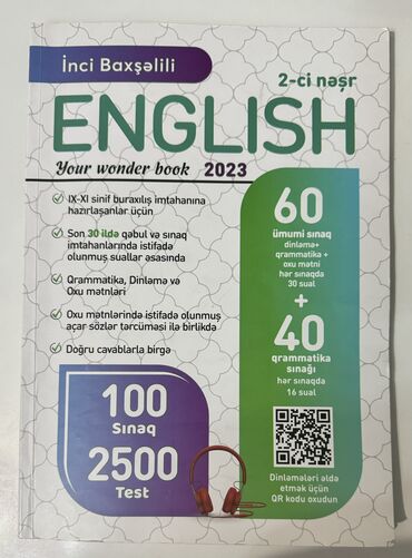 ingilis dili 250 sinaq pdf: English 100 sınaq 2500 test(İnci Baxşəlili)