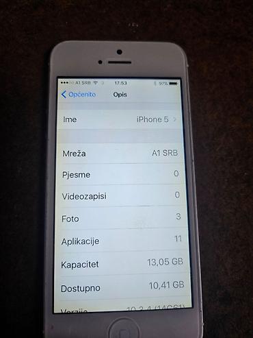 Apple iPhone: Apple iPhone 5, sivi/srebrni.Telefon je potpuno ispravan sim free — 5