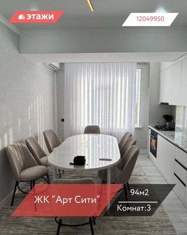 срочно продажа квартира г кызыл кыя микрорайон: 3 бөлмө, 94 кв. м, Элитка, 2 кабат