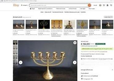 Sveće i svećnjaci: Mesingani svećnjak sa 7 krakova - Materijal: liveni mesing, zlatne — 9