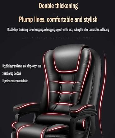 Ofis və oyun kresloları: Yeni, Təkərli, Qolları tənzimlənir, Süni dəri — 7