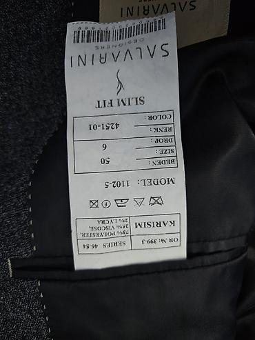 кожаные пиджаки: Классический мужской костюм Salvarini Designers, модель 1102-S — 3