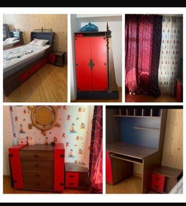 Haima: Oğlan və qız üçün, İşlənmiş, İkinəfərlik çarpayı, Yazı masası, Dolab, 2 tumba