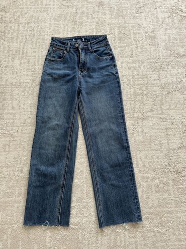 джинсы 44 46 размер: Прямые, Zara, Высокая талия