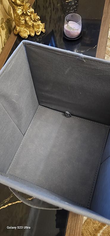 ringlice za tekstil: Qutu tipli saxlama səbəti 2 eded teze - Material: parça üzlüklü — 2