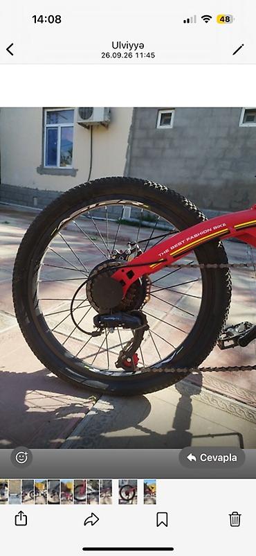 Электровелосипеды: Qatlanabilən elektrik velosipedi - Rəng: qırmızı, sarı-qara xətt — 2